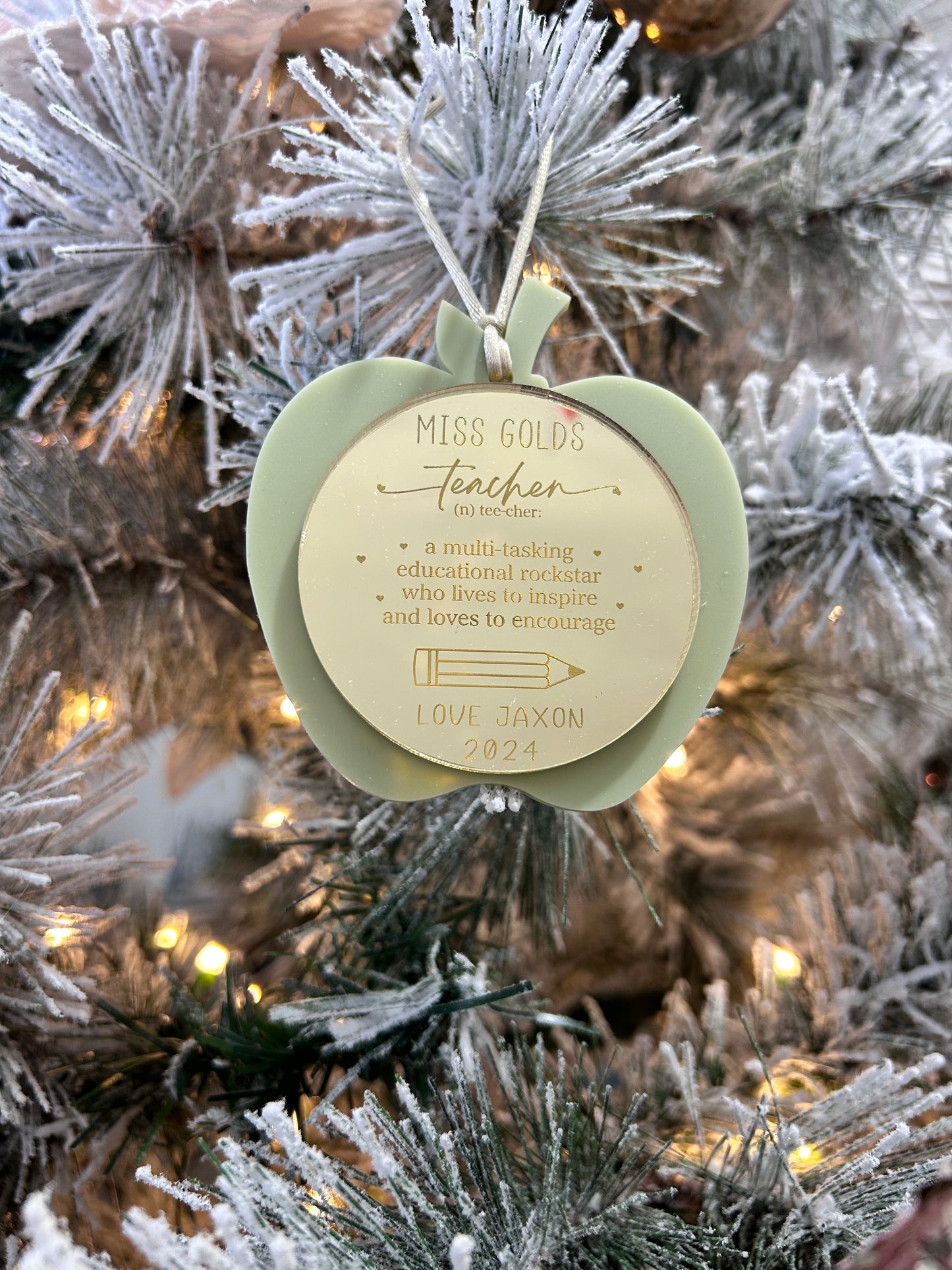 Teacher Apple Ornament