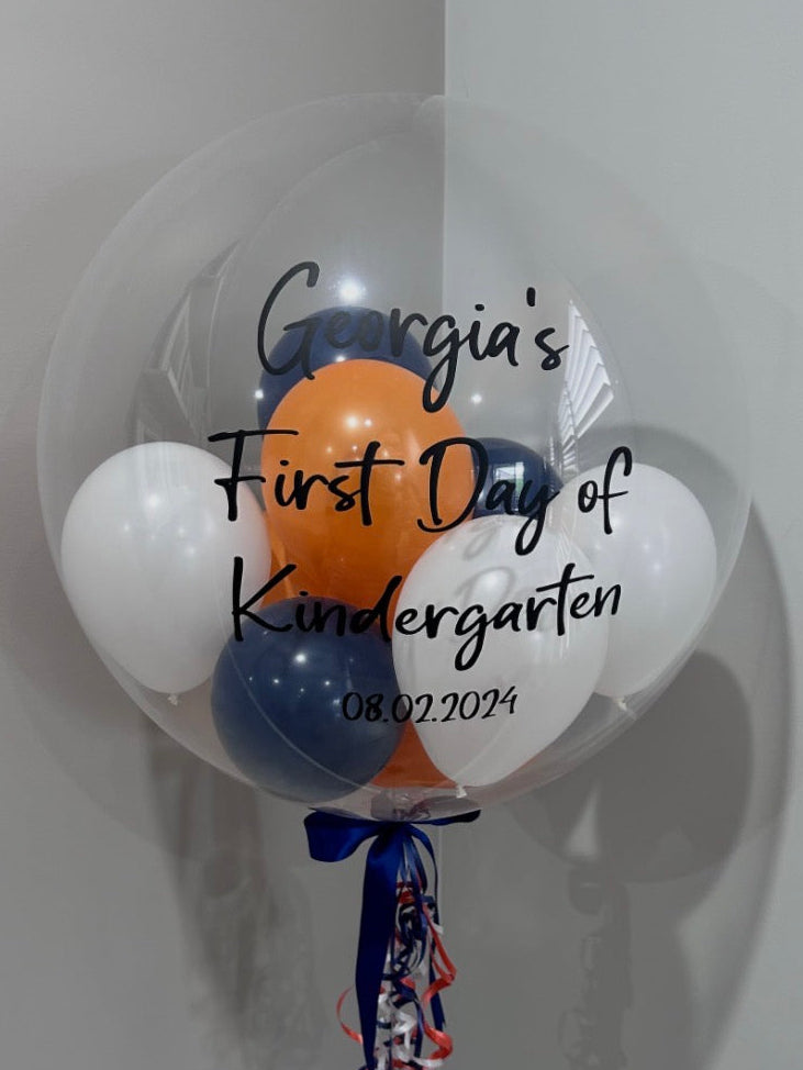 First Day of Kindergarten Balloon - School Colours
