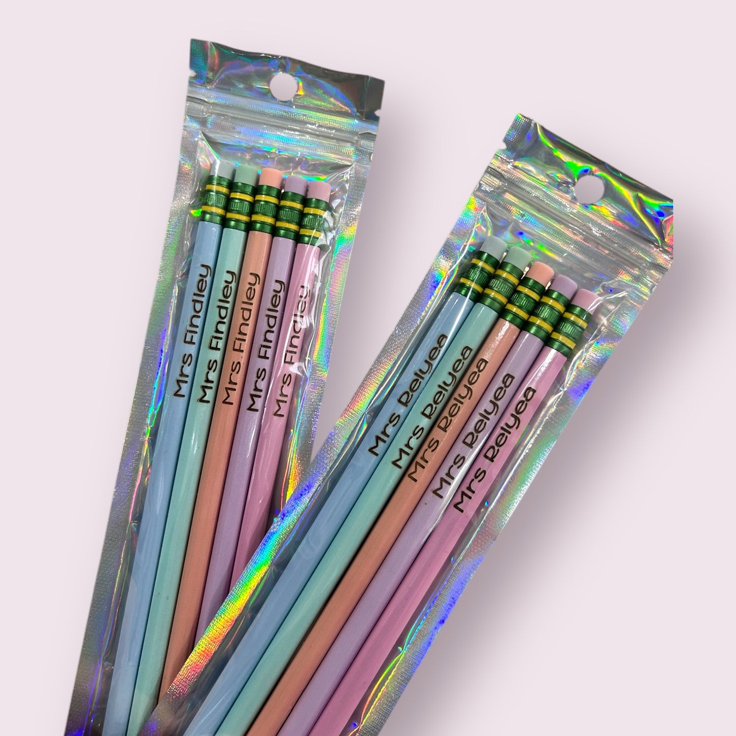 Laser Engraved Personalised Pencils ~ Pk 5