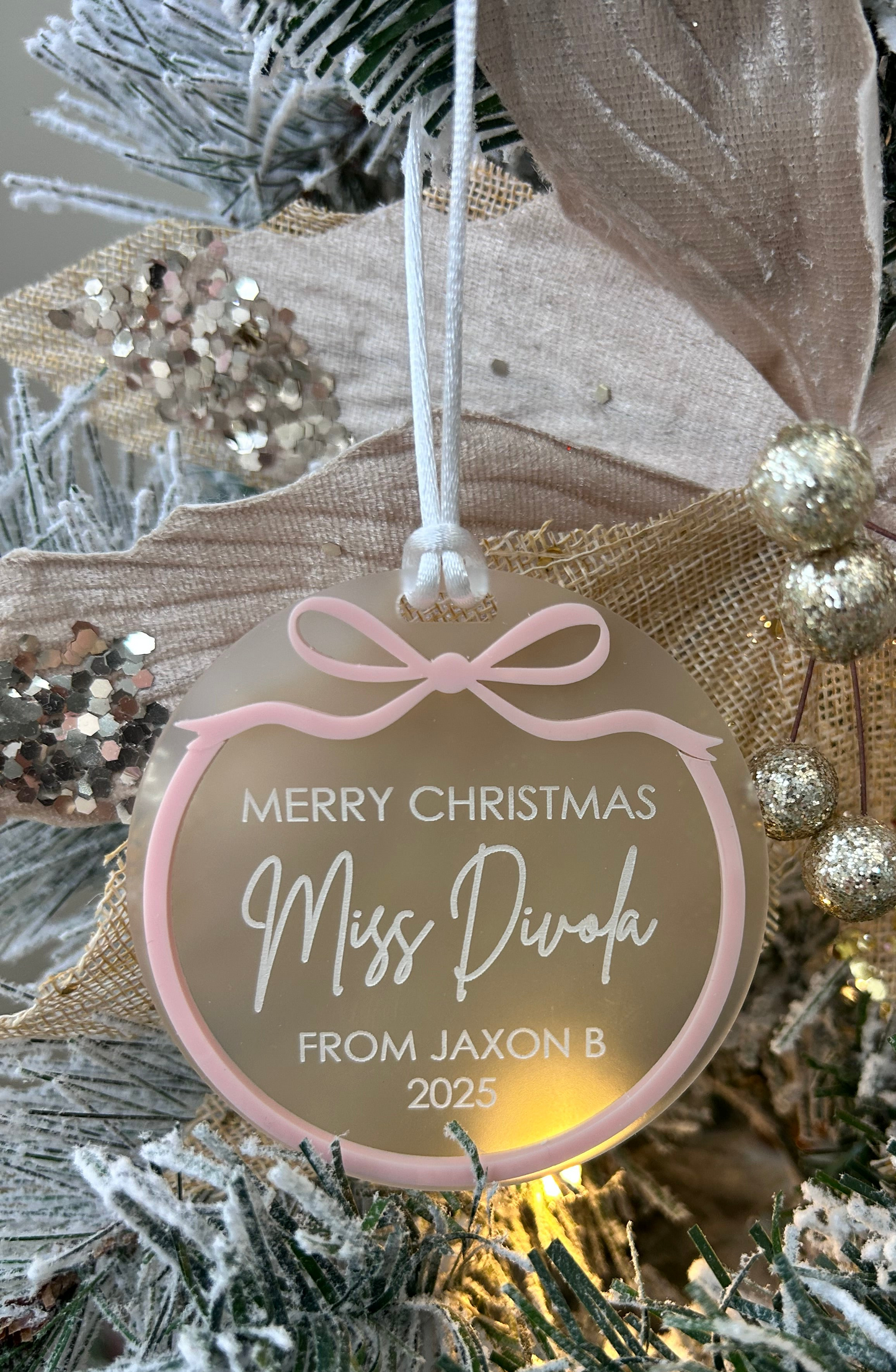 Teacher Bow Ornament