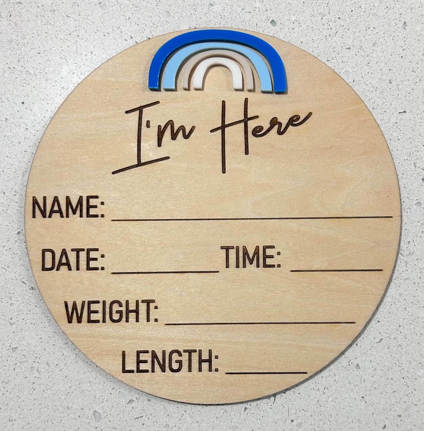 Baby Announcement Plaque - I'm Here