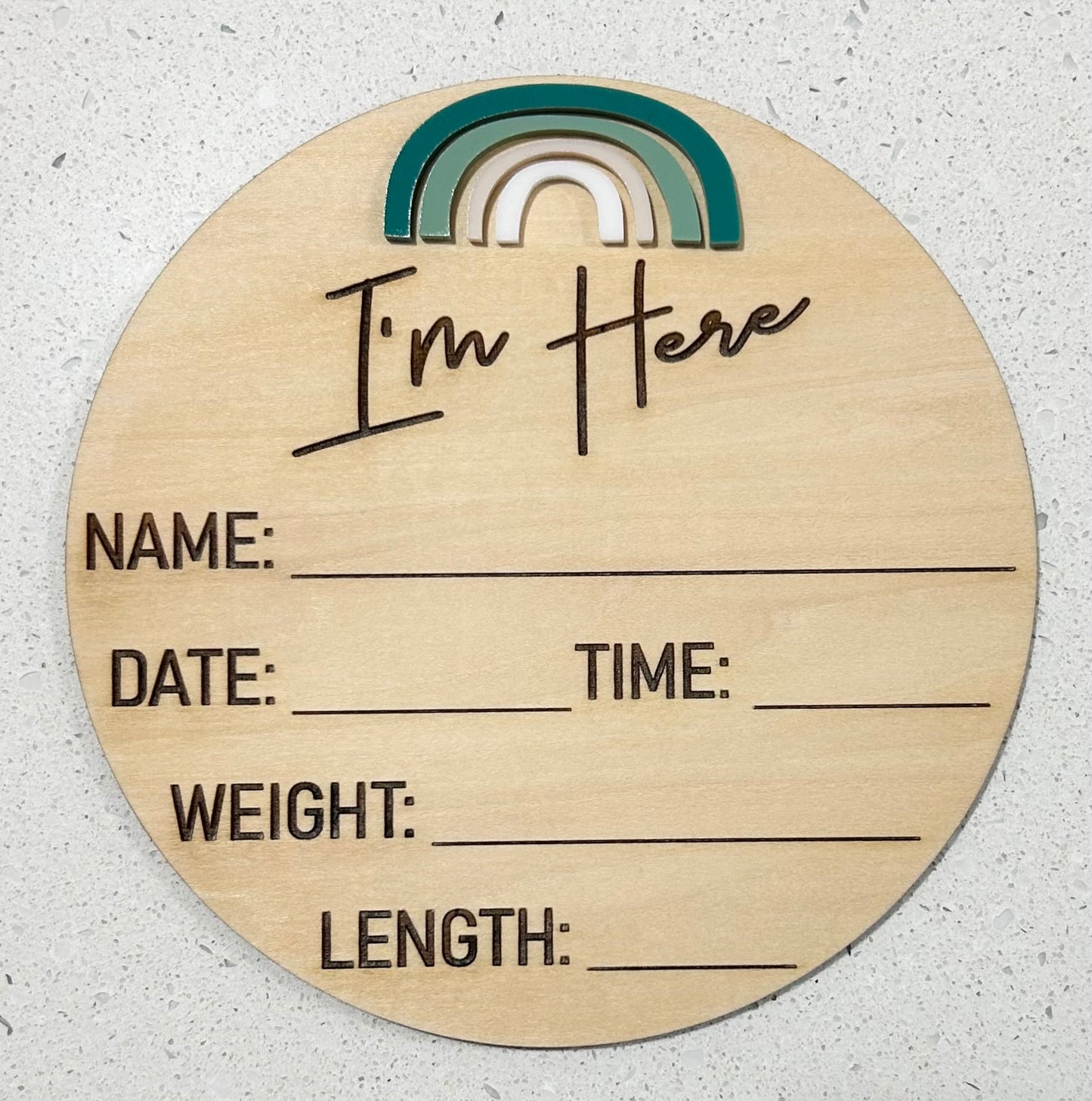 Baby Announcement Plaque - I'm Here