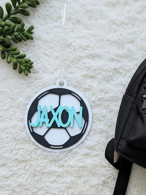 3D Acrylic Soccer Keyring