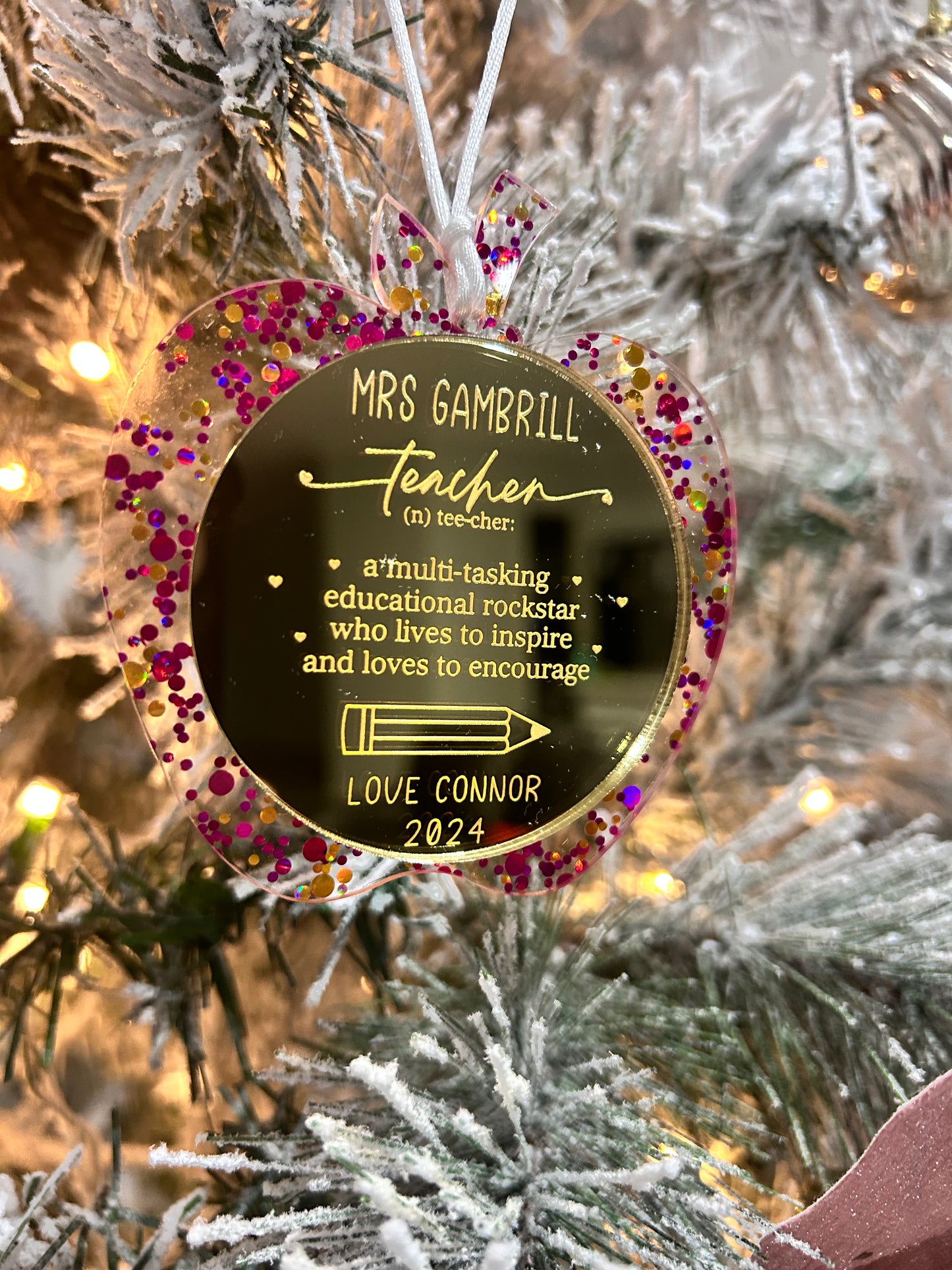Teacher Apple Ornament